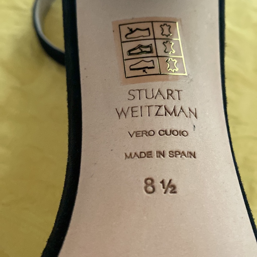 Suede Stuart Weitzman Block Sandal - image 5